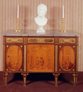 Comò, 1776-79 (intarsio e marmo bleu turquin)